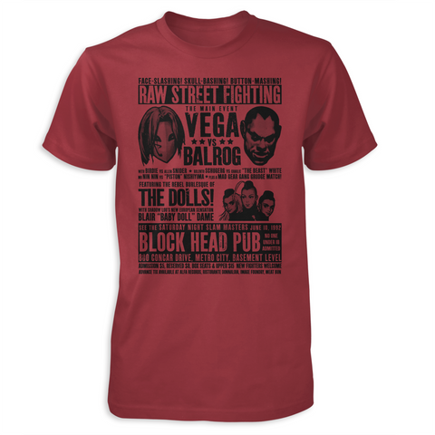 Fight Night - by Meat Bun - Vega vs. Balrog Street Fighter Inspired T-Shirt