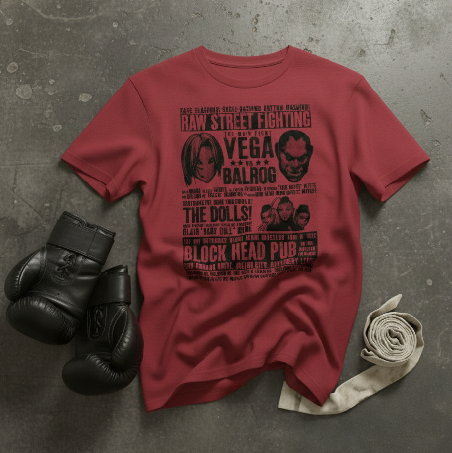 Fight Night - by meatbun - Vega vs. Balrog Street Fighter Inspired T-Shirt
