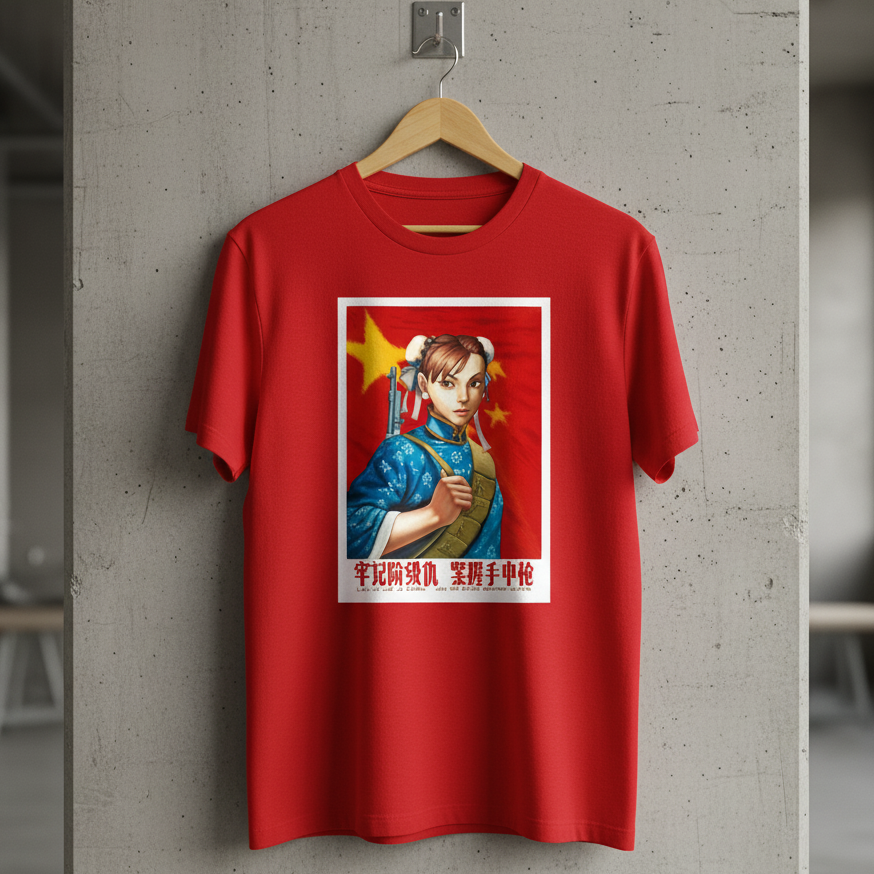 Beautiful Spring - by meatbun - Chun-Li Maoist Propaganda Poster T-Shirt