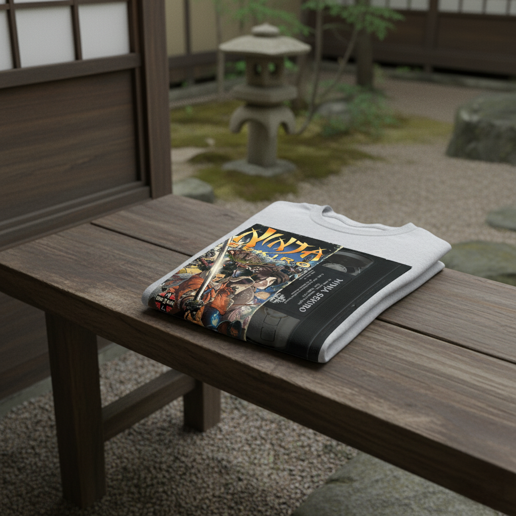 Ninja Sekiro VHS - by meatbun - Heather Grey T-Shirt