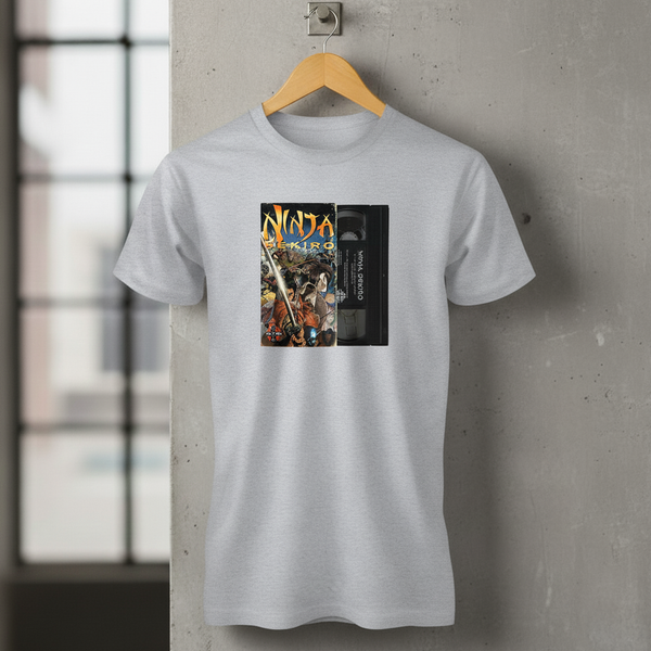 Ninja Sekiro VHS - by meatbun - Heather Grey T-Shirt
