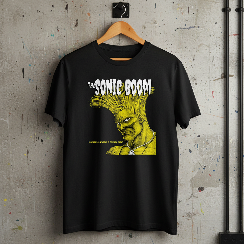 The Sonic Boom - by meatbun - Guile / The Cramps Album Mash-Up - Black T-Shirt