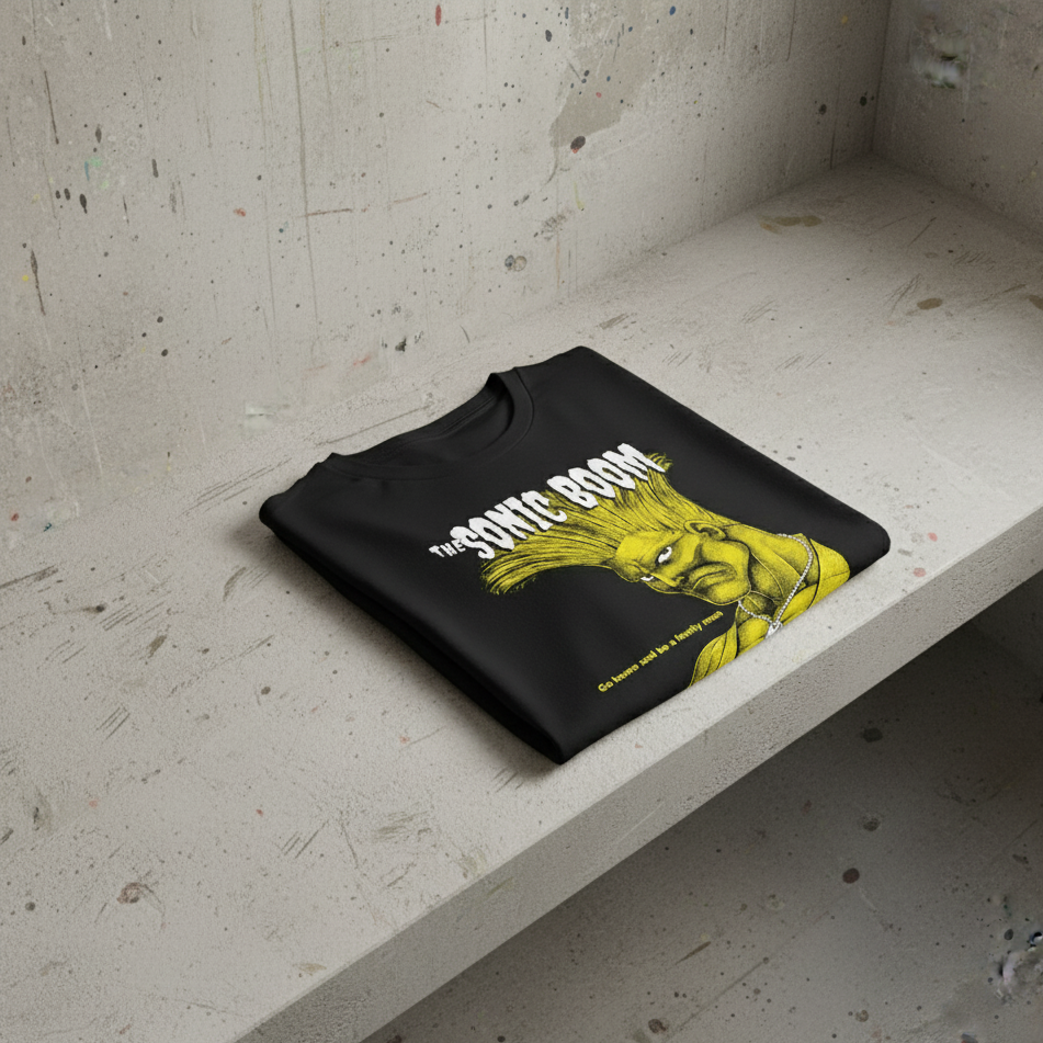 The Sonic Boom - by meatbun - Guile / The Cramps Album Mash-Up - Black T-Shirt