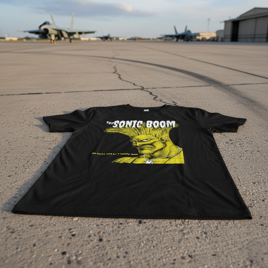 The Sonic Boom - by meatbun - Guile / The Cramps Album Mash-Up - Black T-Shirt