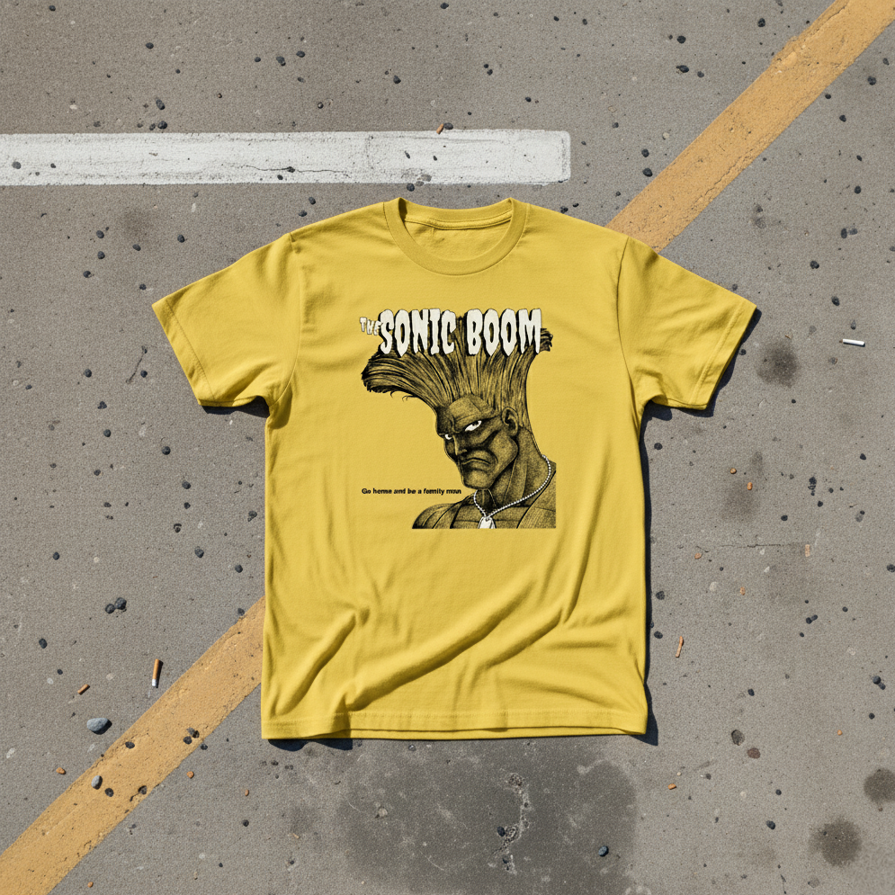 The Sonic Boom - by meatbun - Guile / The Cramps Album Mash-Up - Yellow T-Shirt