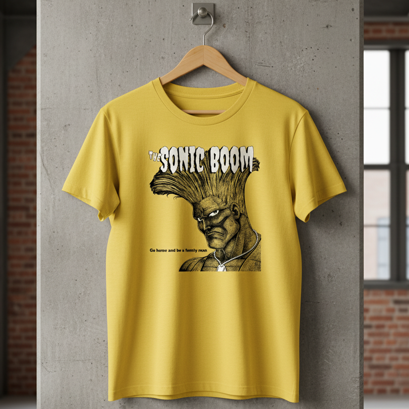 The Sonic Boom - by meatbun - Guile / The Cramps Album Mash-Up - Yellow T-Shirt