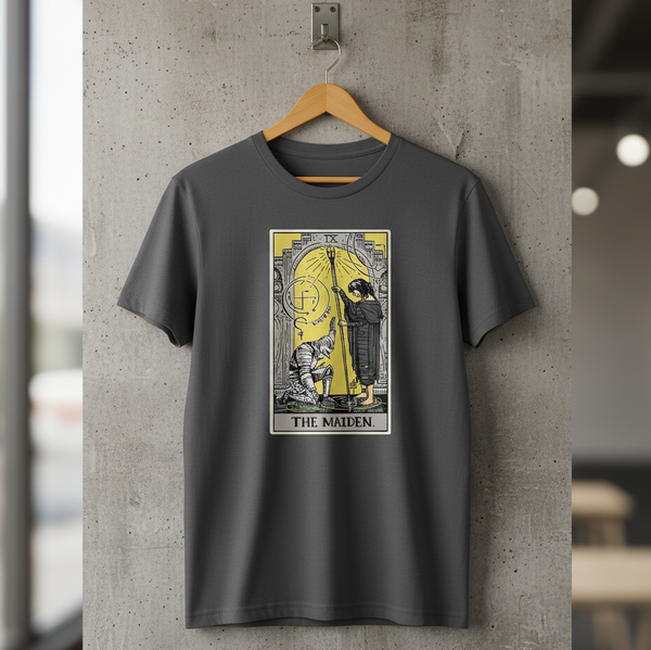 The Maiden - by meatbun - Maiden in Black Tarot Card T-Shirt