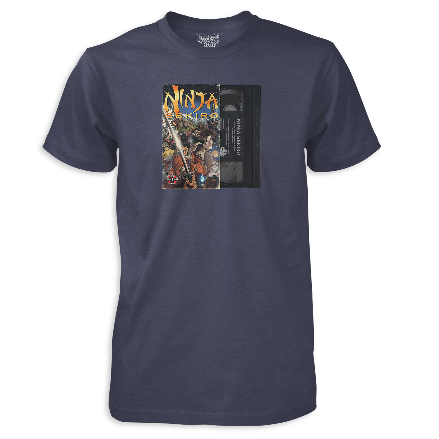 Ninja Sekiro VHS - by meatbun - Heather Midnight Navy T-Shirt